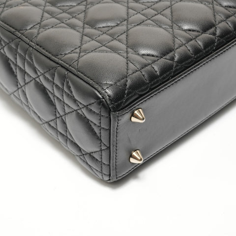 Christian Dior Lady Dior 2-Way Leather Handbag black WS28133