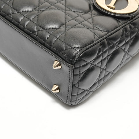 Christian Dior Lady Dior 2-Way Leather Handbag black WS28133