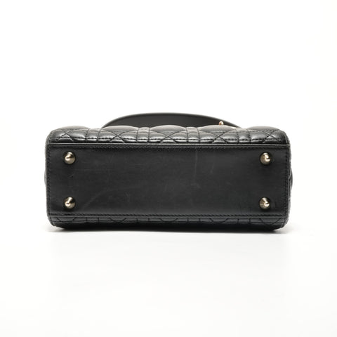 Christian Dior Lady Dior 2-Way Leather Handbag black WS28133