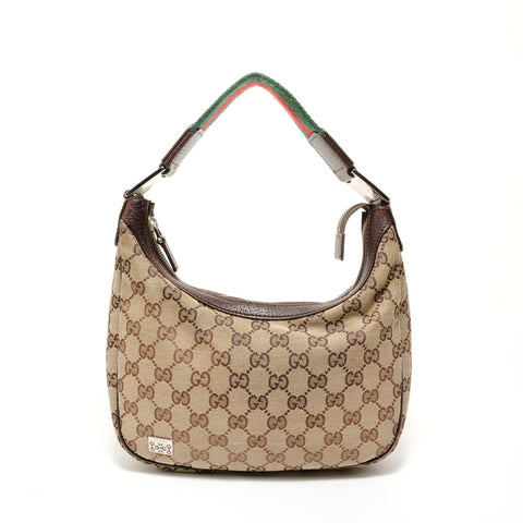 GUCCI Shelly line GG canvas Shoulder Bag Brown WS28136