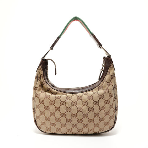 GUCCI Shelly line GG canvas Shoulder Bag Brown WS28136