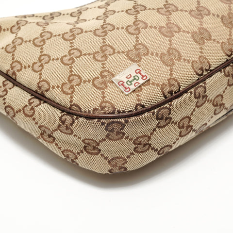 GUCCI Shelly line GG canvas Shoulder Bag Brown WS28136