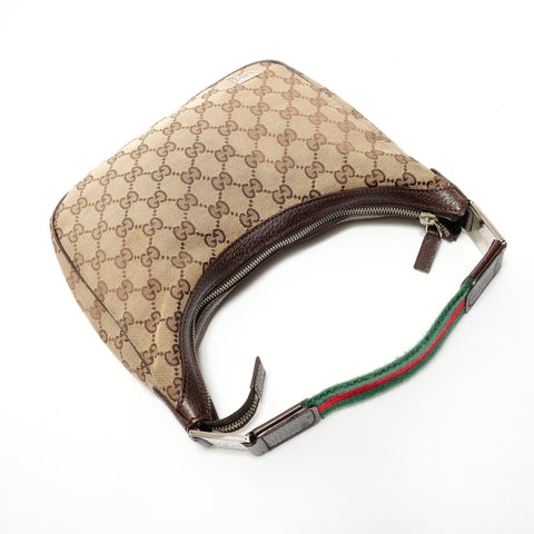 GUCCI Shelly line GG canvas Shoulder Bag Brown WS28136