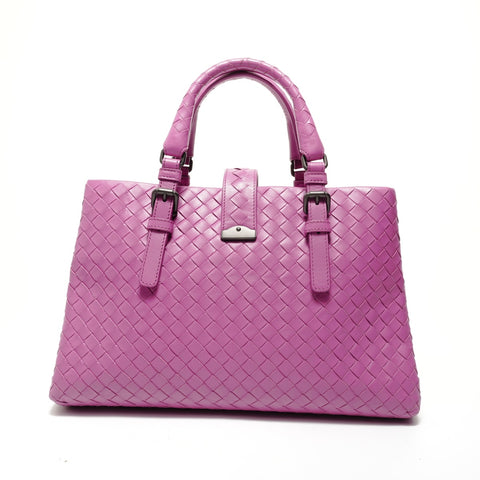 BOTTEGAVENETA INTRECCIATO Roma 2WAY Leather Handbag purple WS28139