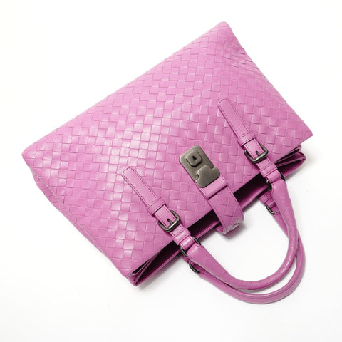 BOTTEGAVENETA INTRECCIATO Roma 2WAY Leather Handbag purple WS28139