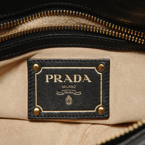 PRADA Leather 2way Handbag black WS28141