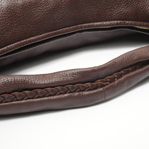 BOTTEGAVENETA Leather Hobo Shoulder Bag Brown WS28142