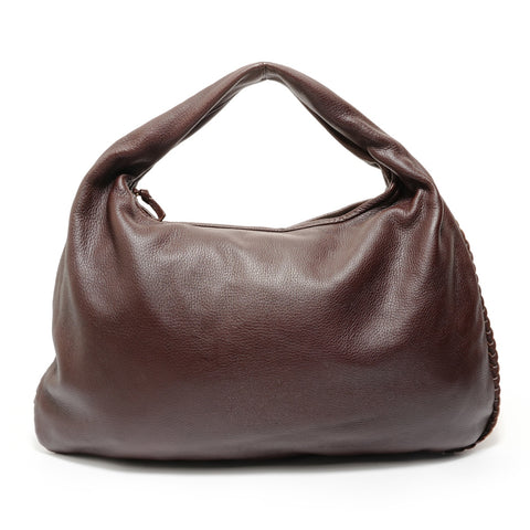 BOTTEGAVENETA Leather Hobo Shoulder Bag Brown WS28142