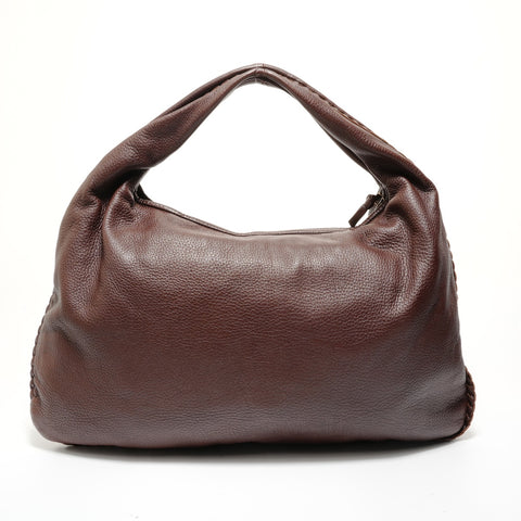 BOTTEGAVENETA Leather Hobo Shoulder Bag Brown WS28142