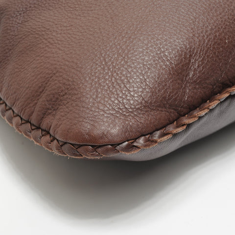 BOTTEGAVENETA Leather Hobo Shoulder Bag Brown WS28142
