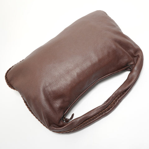 BOTTEGAVENETA Leather Hobo Shoulder Bag Brown WS28142