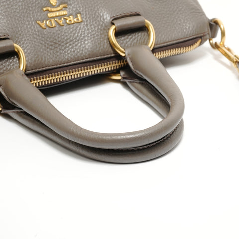 PRADA 2WAY leather Handbag gray WS28143