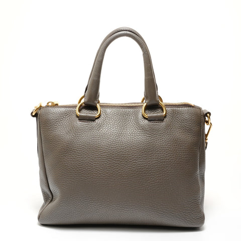 PRADA 2WAY leather Handbag gray WS28143