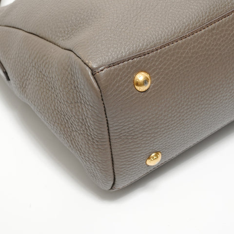 PRADA 2WAY leather Handbag gray WS28143
