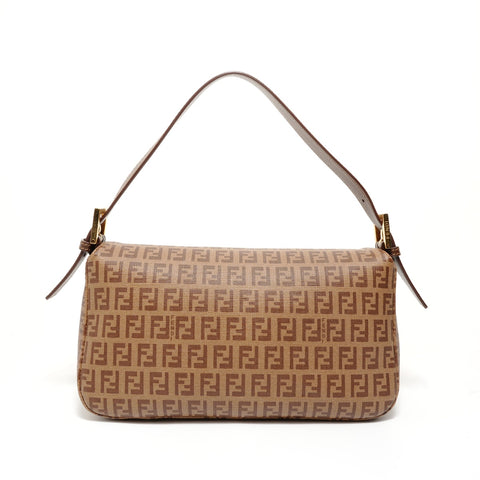 FENDI Mamma Bucket Zucchino PVC Shoulder Bag Brown WS28145