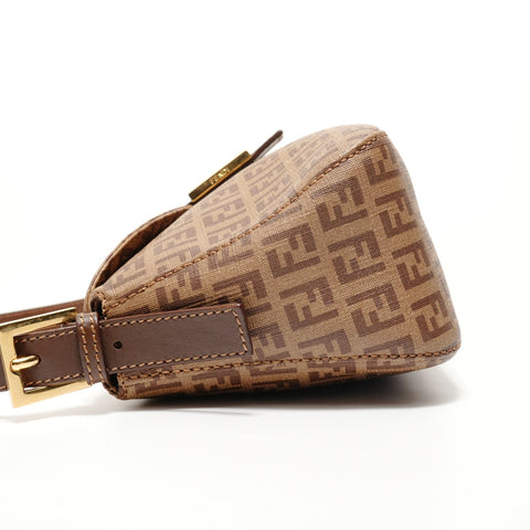 FENDI Mamma Bucket Zucchino PVC Shoulder Bag Brown WS28145