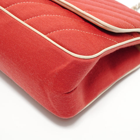 CHANEL Booth #14: Chevron Lion Metal Shoulder Bag Red WS28146