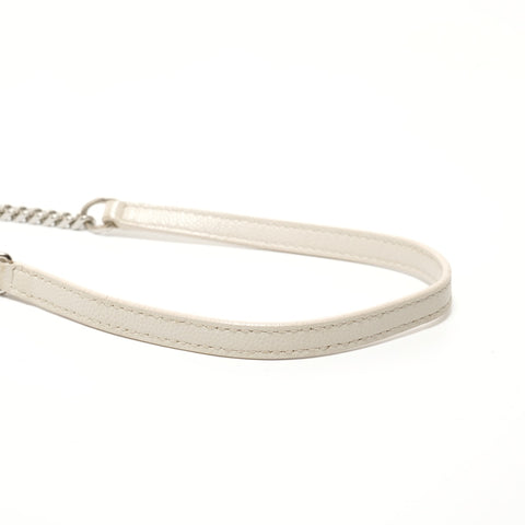 YVES SAINT LAURENT Cassandra MetalSilver Shoulder Bag white WS28154