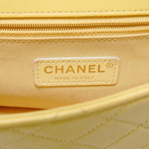 CHANEL Item No. 27 Matelass Pearl Chain Shoulder Bag yellow WS28156
