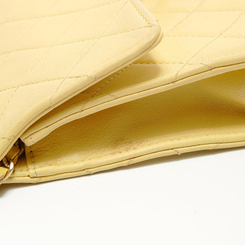 CHANEL Item No. 27 Matelass Pearl Chain Shoulder Bag yellow WS28156