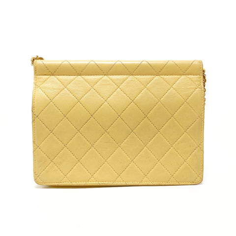 CHANEL Item No. 27 Matelass Pearl Chain Shoulder Bag yellow WS28156
