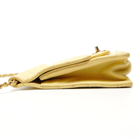 CHANEL Item No. 27 Matelass Pearl Chain Shoulder Bag yellow WS28156
