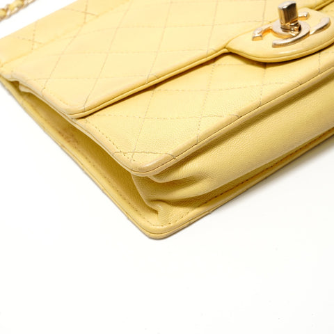 CHANEL Item No. 27 Matelass Pearl Chain Shoulder Bag yellow WS28156