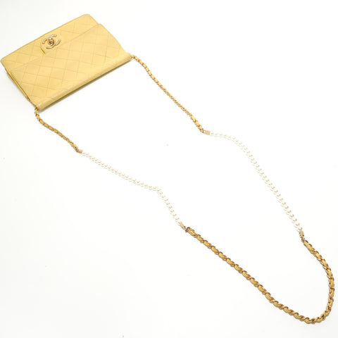 CHANEL Item No. 27 Matelass Pearl Chain Shoulder Bag yellow WS28156
