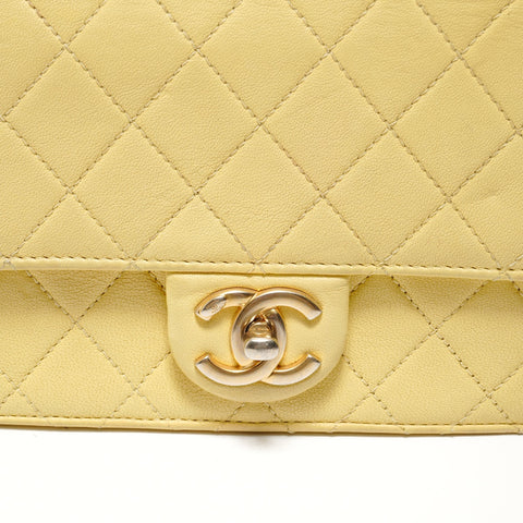 CHANEL Item No. 27 Matelass Pearl Chain Shoulder Bag yellow WS28156