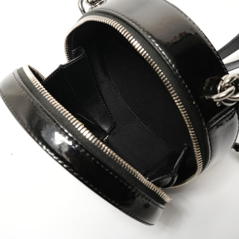 CHANEL Series 26 2-way Round Vanity Patent Shoulder Bag black WS28158