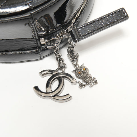 CHANEL Series 26 2-way Round Vanity Patent Shoulder Bag black WS28158