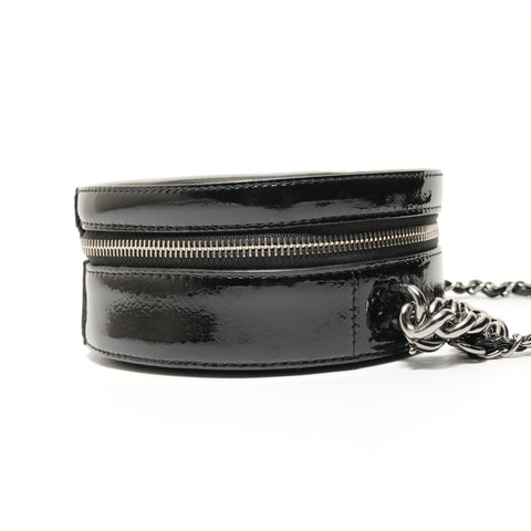 CHANEL Series 26 2-way Round Vanity Patent Shoulder Bag black WS28158