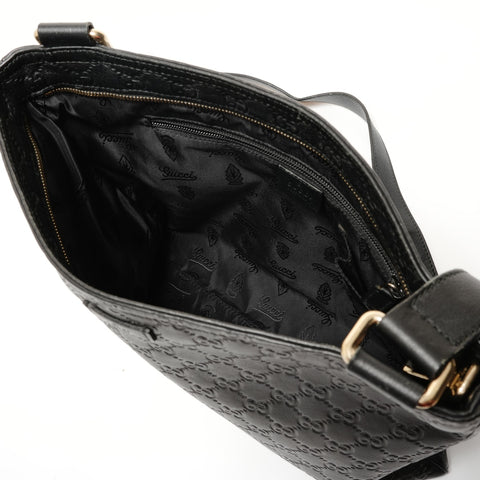 GUCCI GG Shima Leather Shoulder Bag black WS28163