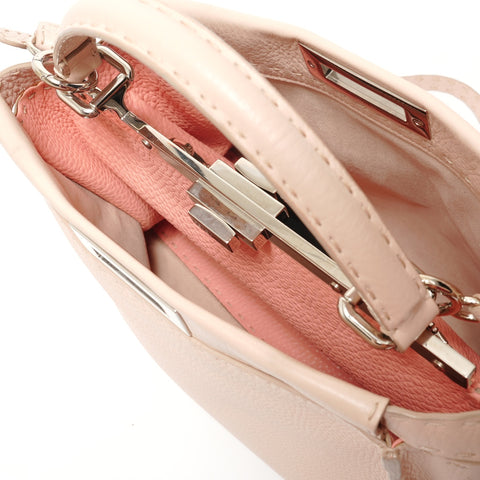 FENDI Selleria Peekaboo 2way Handbag beige WS28164
