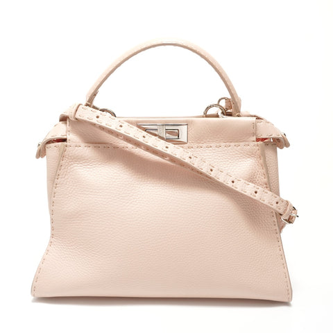FENDI Selleria Peekaboo 2way Handbag beige WS28164