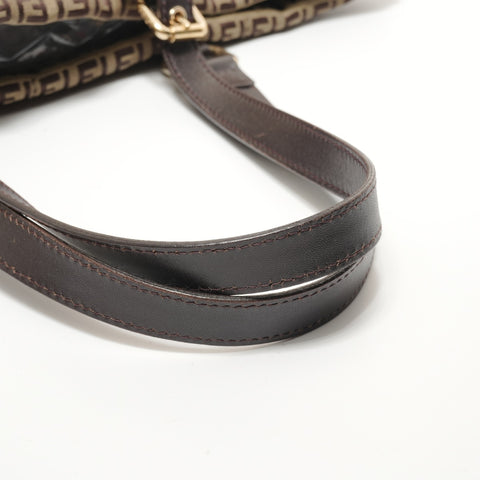 FENDI Zucchino Canvas Tote Bag Brown WS28168