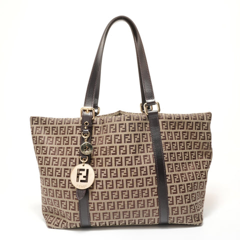 FENDI Zucchino Canvas Tote Bag Brown WS28168