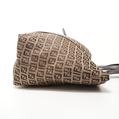 FENDI Zucchino Canvas Tote Bag Brown WS28168