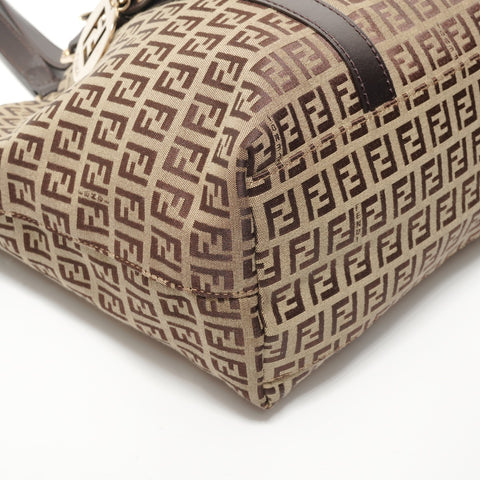 FENDI Zucchino Canvas Tote Bag Brown WS28168