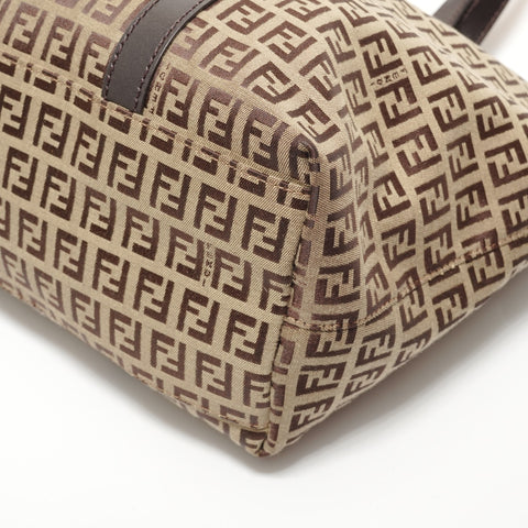 FENDI Zucchino Canvas Tote Bag Brown WS28168