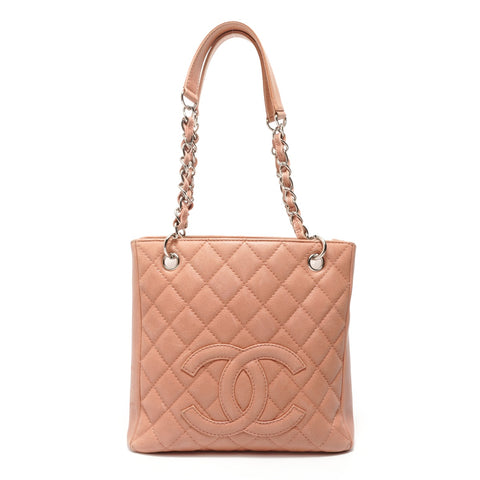 CHANEL Item No. 12, 2008-2009, Caviar Skin Petit Shopping Tote, Salmon Pink Shoulder Bag pink WS28169