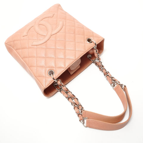 CHANEL Item No. 12, 2008-2009, Caviar Skin Petit Shopping Tote, Salmon Pink Shoulder Bag pink WS28169