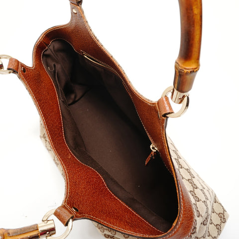 GUCCI GG canvas bamboo Shoulder Bag beige WS28172