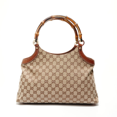 GUCCI GG canvas bamboo Shoulder Bag beige WS28172