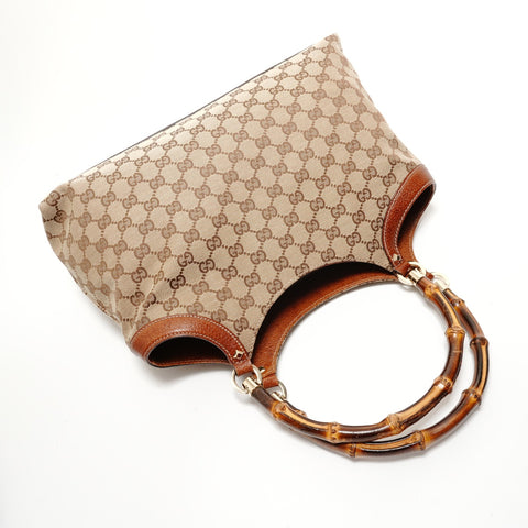 GUCCI GG canvas bamboo Shoulder Bag beige WS28172