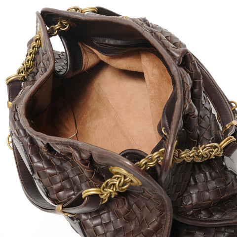 BOTTEGAVENETA INTRECCIATO leather Shoulder Bag Brown WS28176