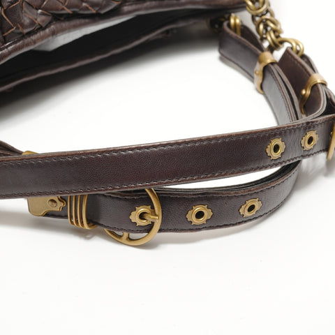 BOTTEGAVENETA INTRECCIATO leather Shoulder Bag Brown WS28176