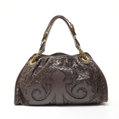BOTTEGAVENETA INTRECCIATO leather Shoulder Bag Brown WS28176