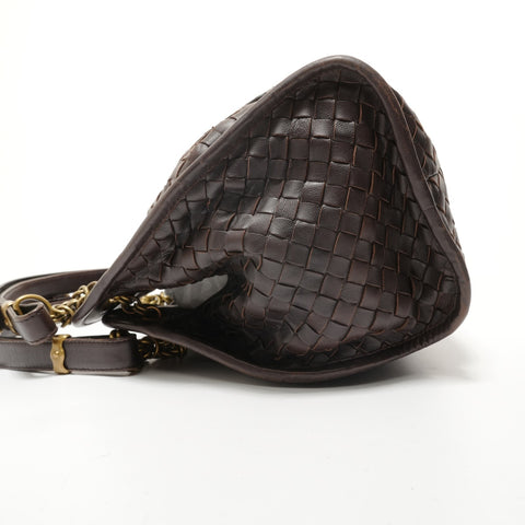 BOTTEGAVENETA INTRECCIATO leather Shoulder Bag Brown WS28176