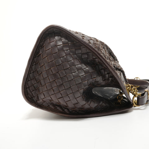 BOTTEGAVENETA INTRECCIATO leather Shoulder Bag Brown WS28176